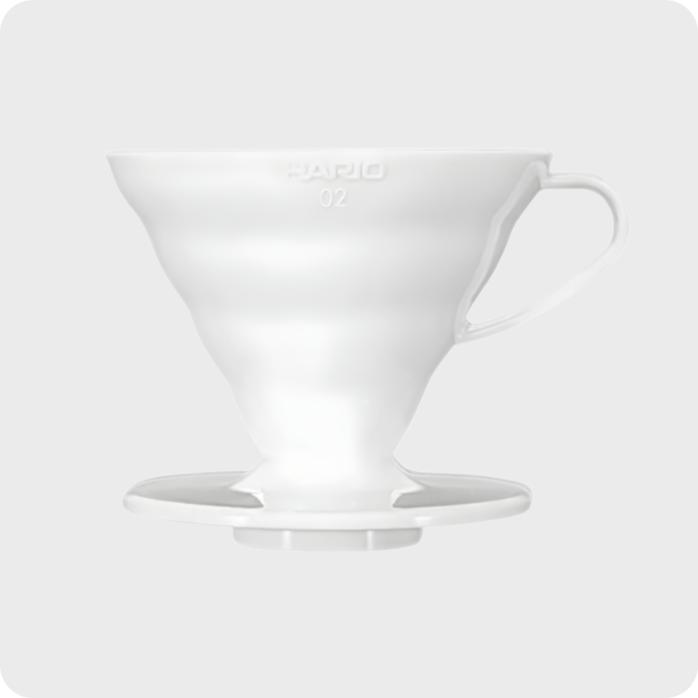 HARIO V60 PLASTIC DRIPPER 02 - WHITE  قمع ترشيح هاريو بلاستيك أبيض