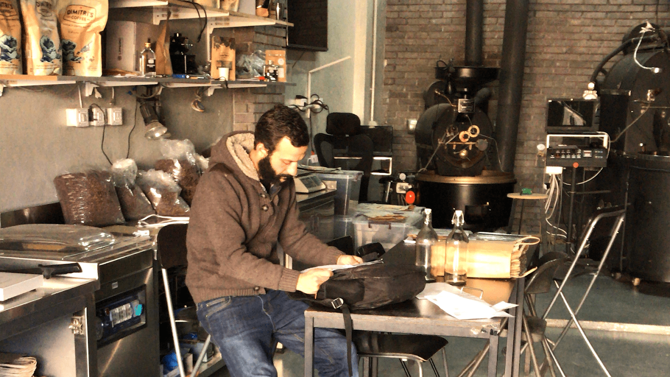 Coffee roasting at Dimitri's Coffee